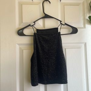 Black sparkle evening top
